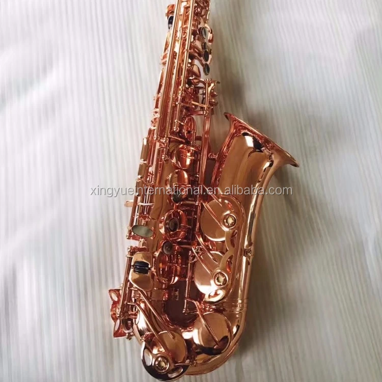 Профессиональный Саксофон розового цвета с двойными дужками и отверстием в рулоне