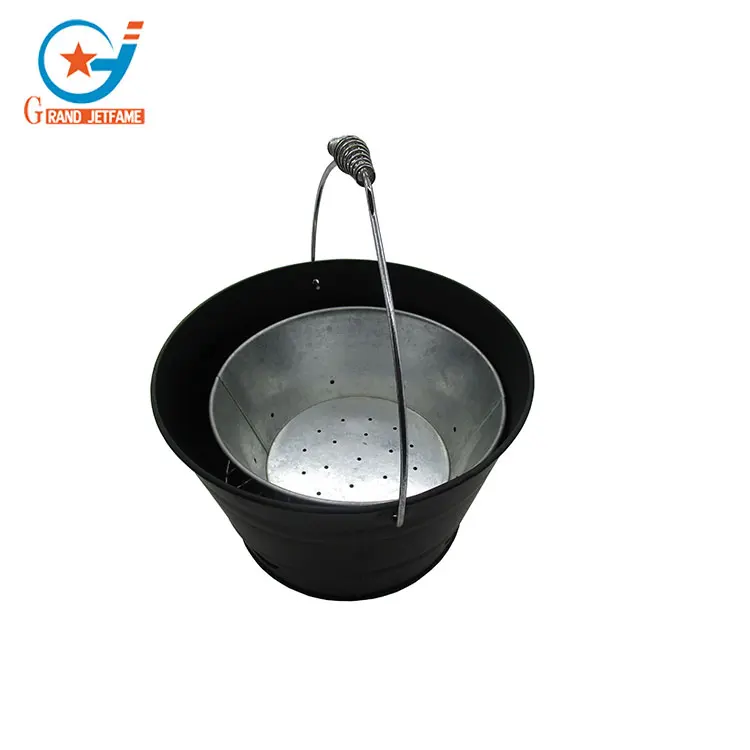 Outdoor Portable Black Charcoal Hanging Bucket Barbecue Grill