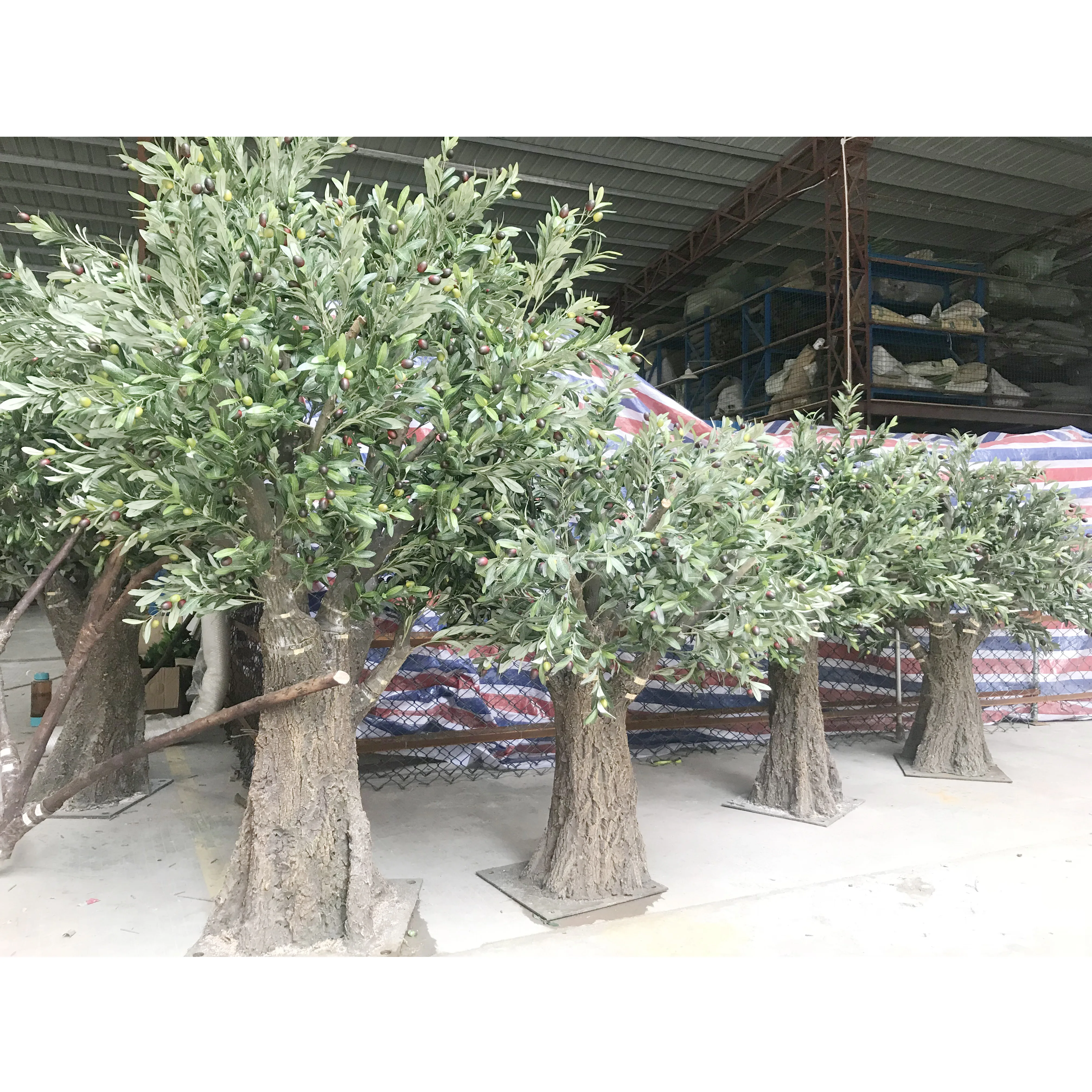 Новейший дизайн, высококачественное зеленое искусственное комнатное оливковое дерево с фруктами