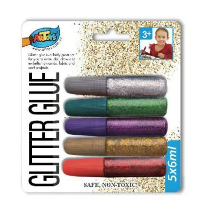 
4 color 6ML Stationery Non-toxic Glitter Glue set can used for christmas ornament kit 