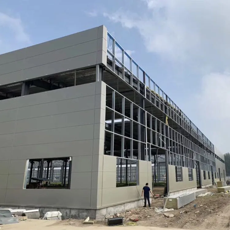 Low price prefabricated steel frame building for warehouse / workshop / hangar