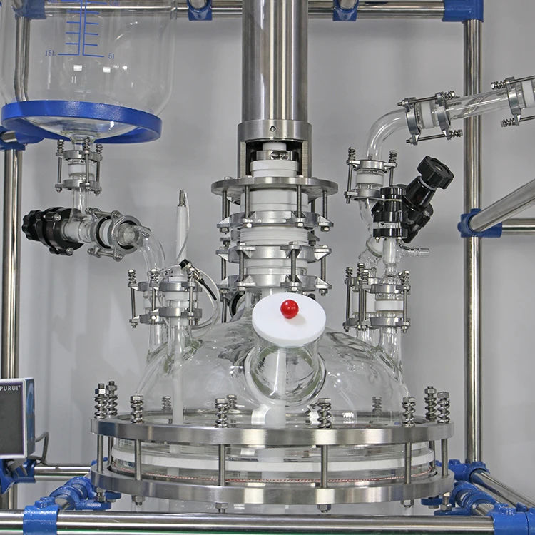 customized pilot plant using jacketed glass reactor 200 liters for solvent distillation