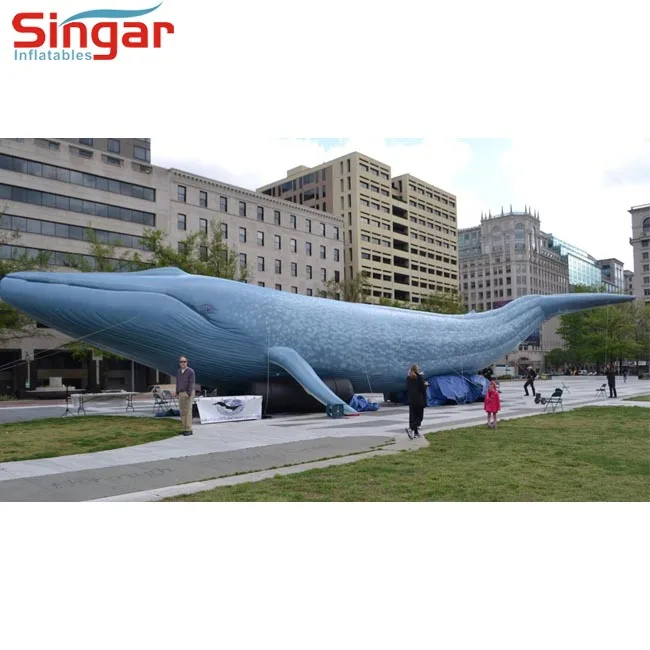 Outdoor display animal model giant inflatable blue whale for sale
