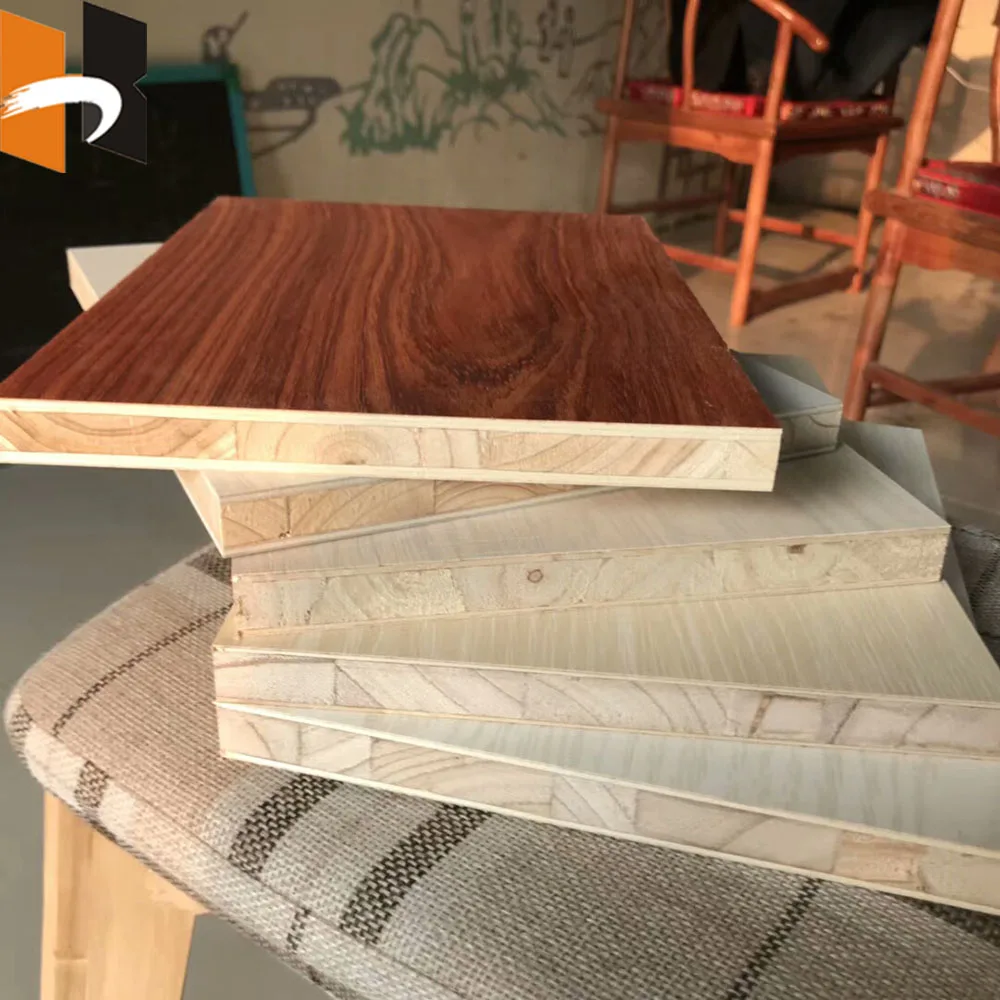 cheap falcata lumber core block board with white laminated polyester