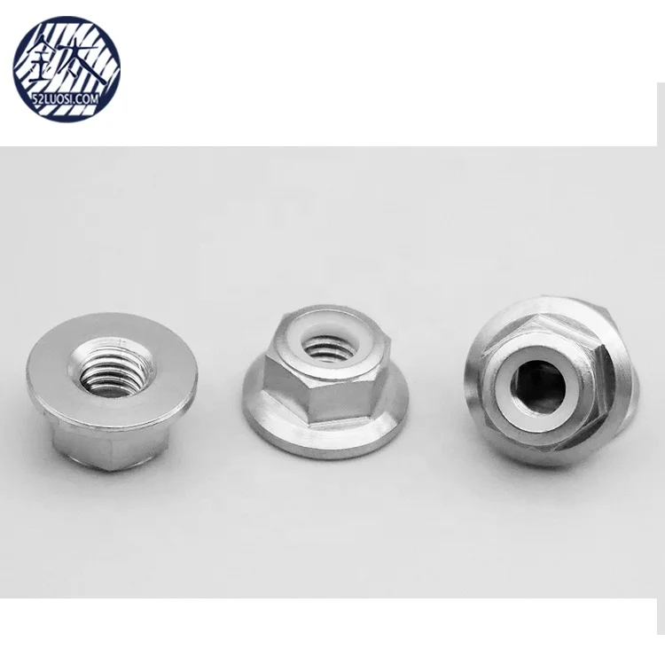 M3 M4 M5 M6 M8 M10 Titanium Hex Flanged Nylon Insert Lock Nuts