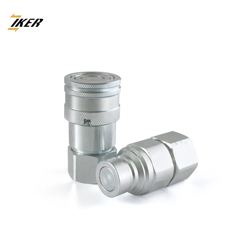 ISO16028 flush face quick disconnect shaft coupling for Cat excavator