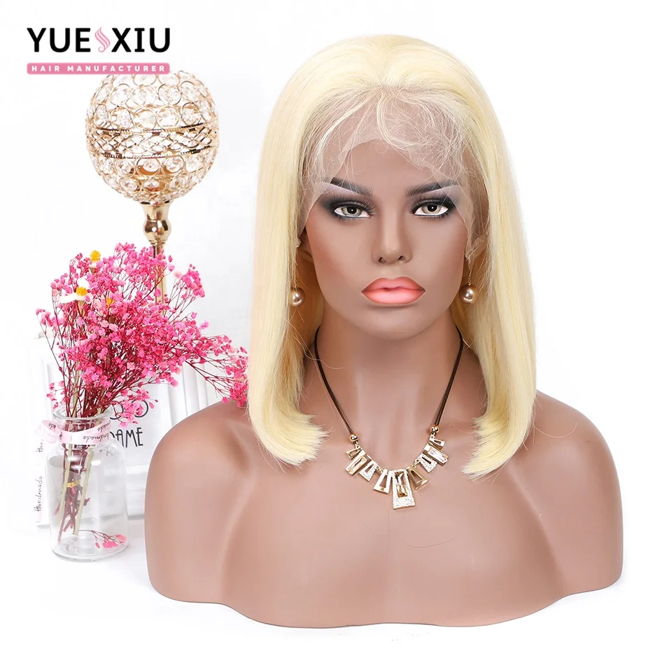 Blonde 613 Full Lace Wig 100%Human Hair Cuticle Aligned Short Bob Wigs For Black Women