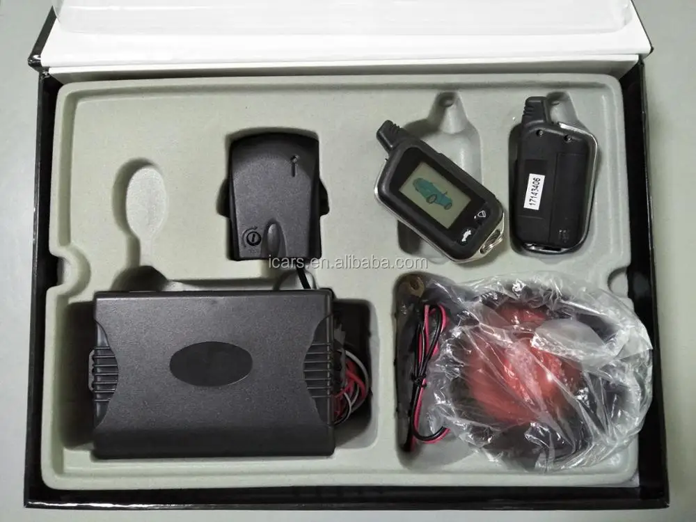 2017 used icars auto 2 way car alarm system with remote LCD controller long distance 800m-1000m for sale
