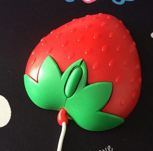 wired strawberry shape  USB Optical Mouse Sweet Fruit shape cute cartoon  Mouse for kids