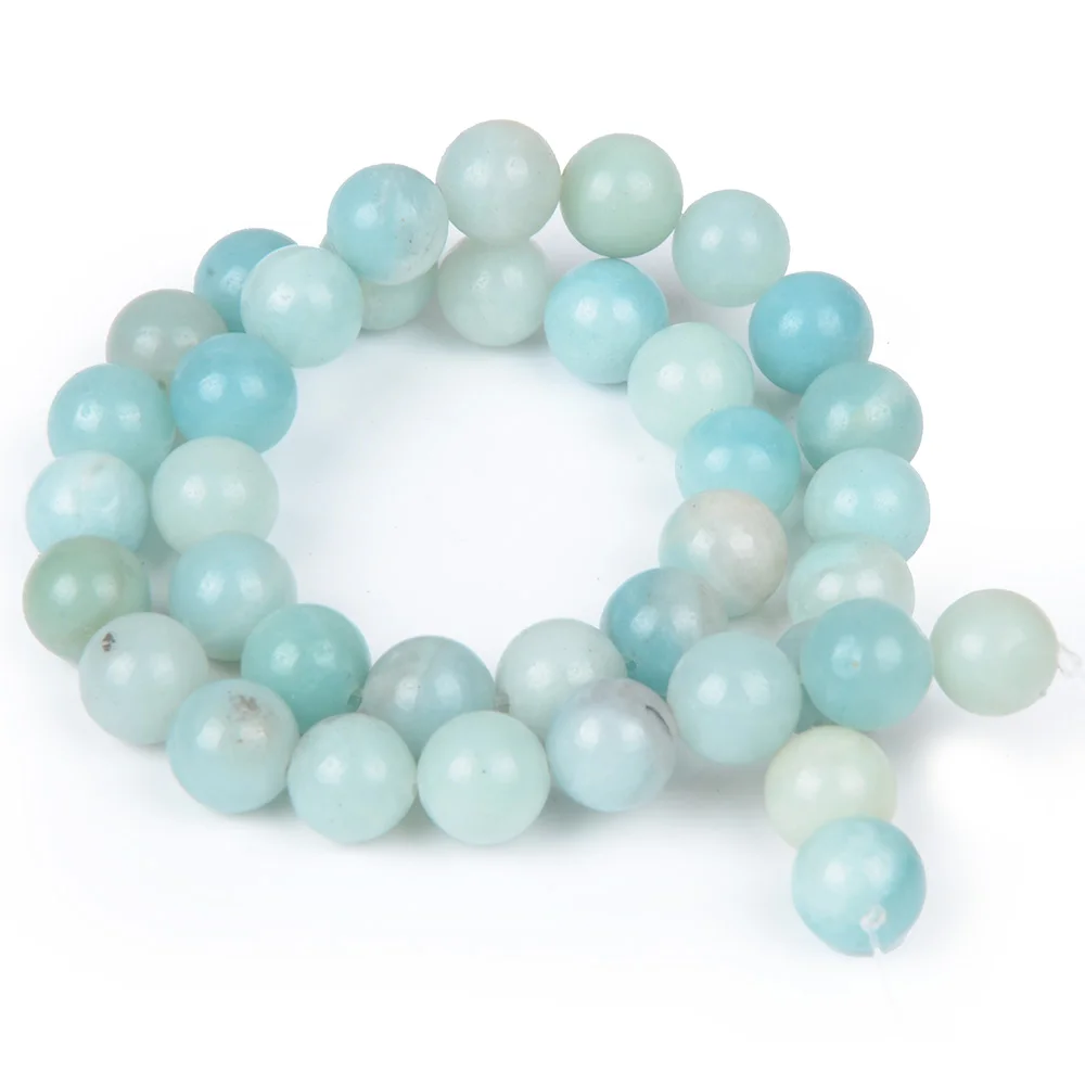 Single Color Light Blue Amazonite Beads