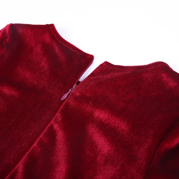 Hao Baby Fall Girl Pleuche Long-Sleeved Dress Children Clothes Kid Hair Accessories Dress