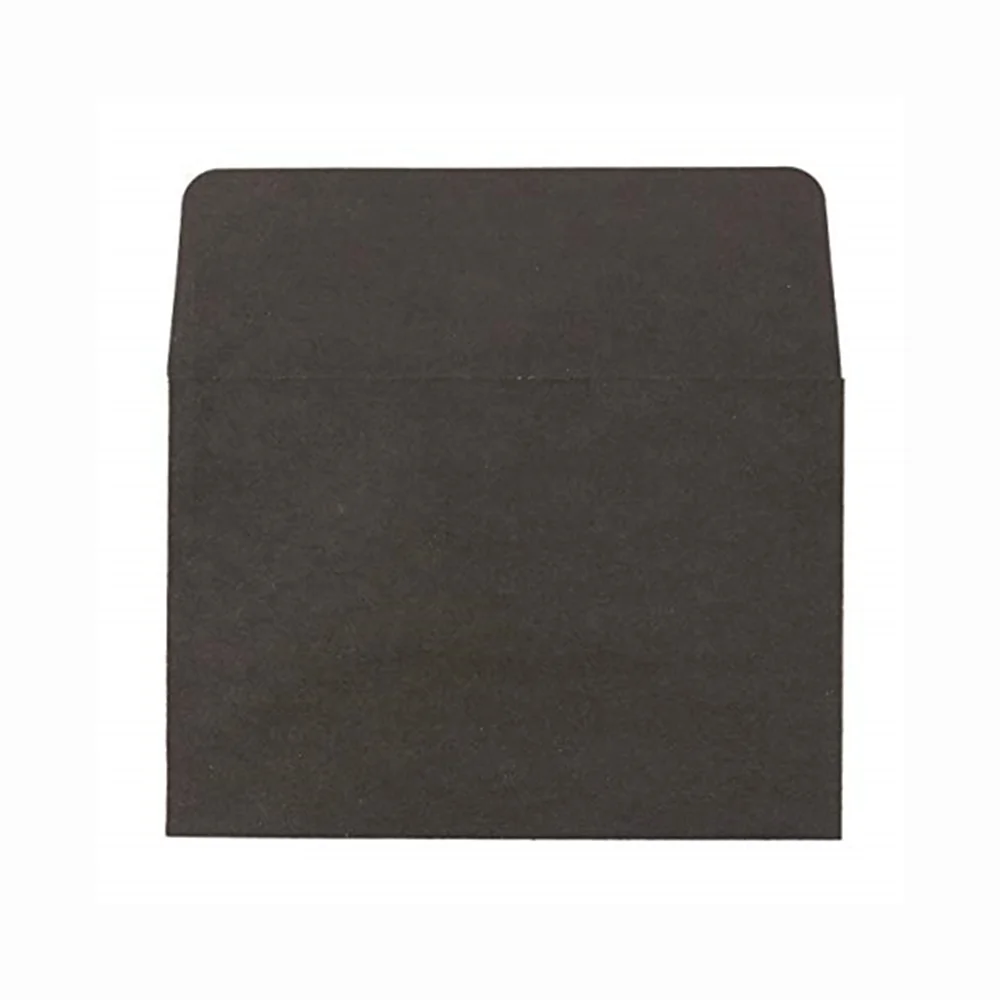 High Quality Foil Logo Printing A4 Invitation Envelope Black  Paper Envelope