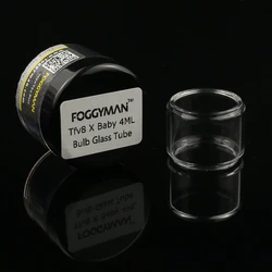 Foggyman 2ml 4ml straight and bulb  Pyrex replacement glass tube for tfv8 x baby atomizer vape