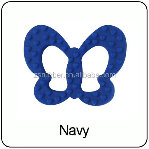 China Manufacturer BPA Free Food Grade Soft butterfly Teether Silicone Baby Teether Chew Beads for Baby