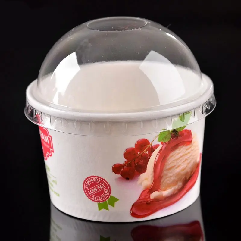 4oz 6oz 8oz Disposable Kraft Ice Cream Container Sundae Paper Ice Cream Cup Bowl Yoghourt Paper Cup