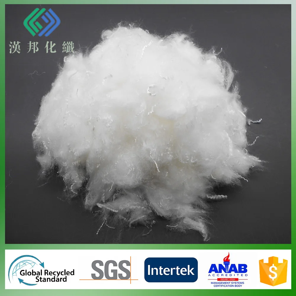 
GRS standard 0.9Dx25mm recycled solid silicon micro denier polyester for filling polyester staple fiber 