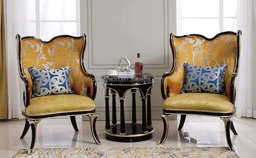 OE-FASHION new classic wood carved baroque throne style armchair