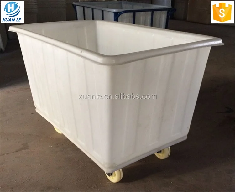 500liter industrial plastic trolley carts with four wheel and frame for transfer