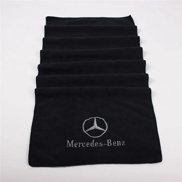 Black Brand Logo Towel With Pattern superdry-cal microfiber towel car