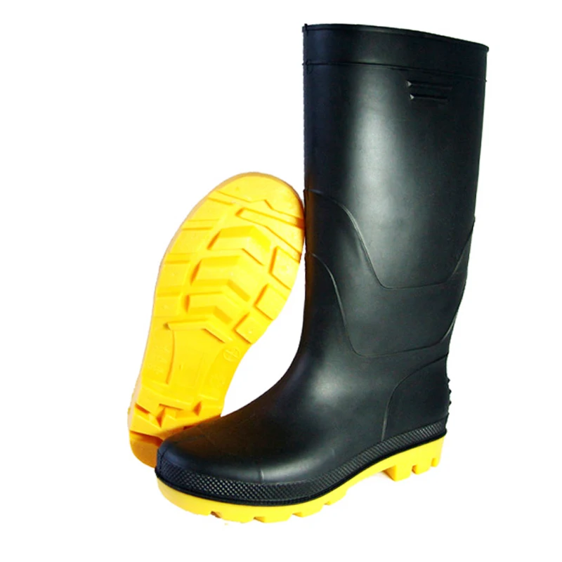 
CE green black PVC plastic gum boots agriculture work safety shoes waterproof protect rain boots workers rubber gumboots for men 