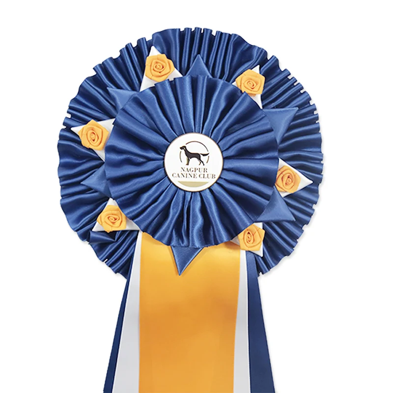 factory handmade high quality Dog Pet Show Award Satin Ribbon Rosette