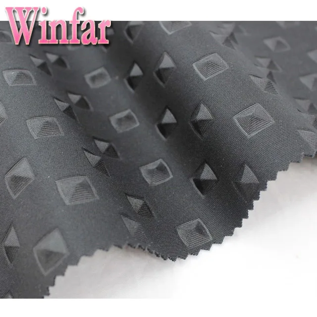 shaoxing winfar polyester scuba knitting python 3D white embossed fabric for garment