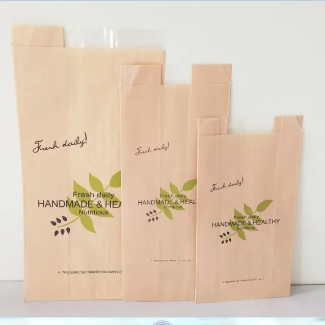 New Products Custom Logo Food Grade greaseproof kraft paper bag for food