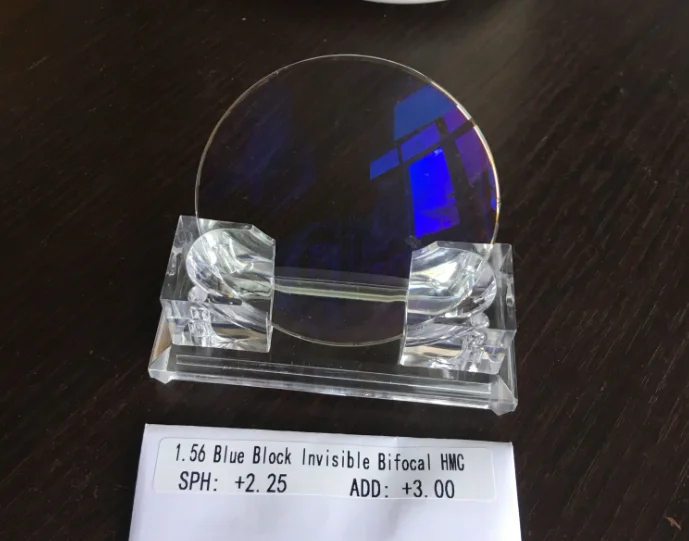 Popular Photochromic Bifocal Lens 1.56 Photogrey Blue Block Invisible Bifocal AR Green/Blue Coating Reading Glasses Lens