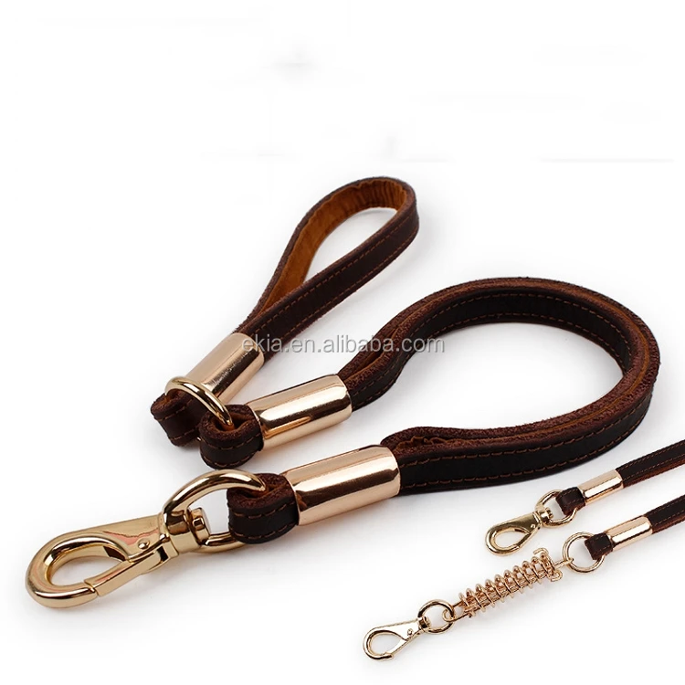 Pet Leash Products Strong Three Section Leather Dog leash Lead