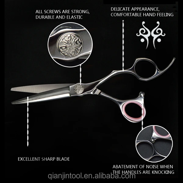 GU-575G JC158 High quality damascus layer steel hair cutting scissors with beautiful finger