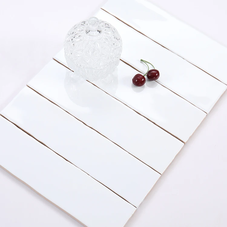 
M75300L firebrick glass ceramic wavy subway tile for interior decoration 