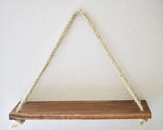 Large Handmade Rustic High Grade Pine Wood Hanging Book Wall Floating Shelf