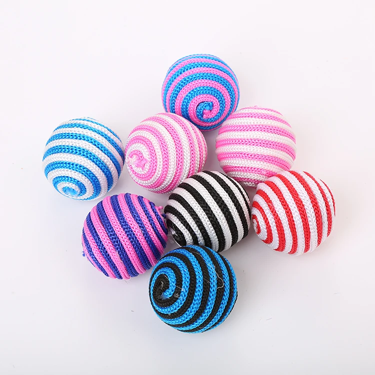 
Factory stock Interactive nylon band rope wire wrapping ball cat toy 
