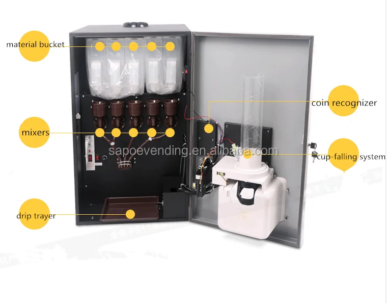 5 flavors cold protein drink dispenser protein powder coin operated protein vending machine without LCD display screen