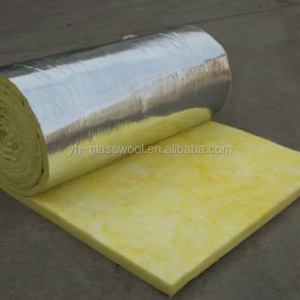 Heat insulation 12kg/m3 50mm glass wool blanket with Aluminium foil