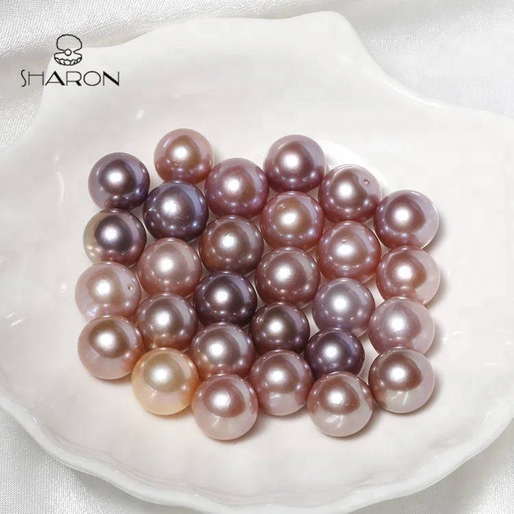 Bulk Wholesale 10-12mm High Luster Cultured Freshwater Round A Pink Lavender Edison Pearls