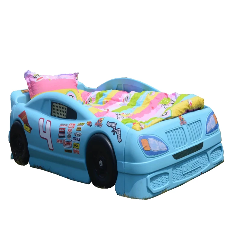 Kids Modern cartoon race Wooden Baby Toddler Car Design Bed Children Furniture simple plastic Bed for sale