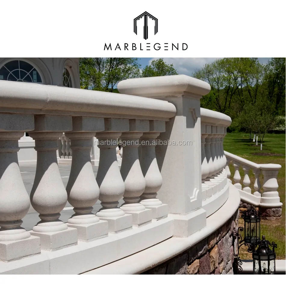 villa marble stone porch balcony railing designs
