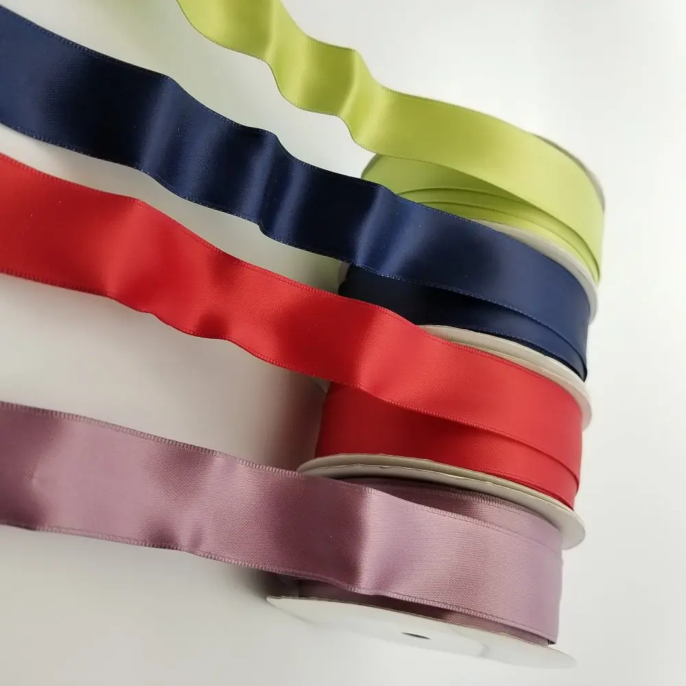 Double face 100% polyester wired edge satin ribbons for wreath decoration