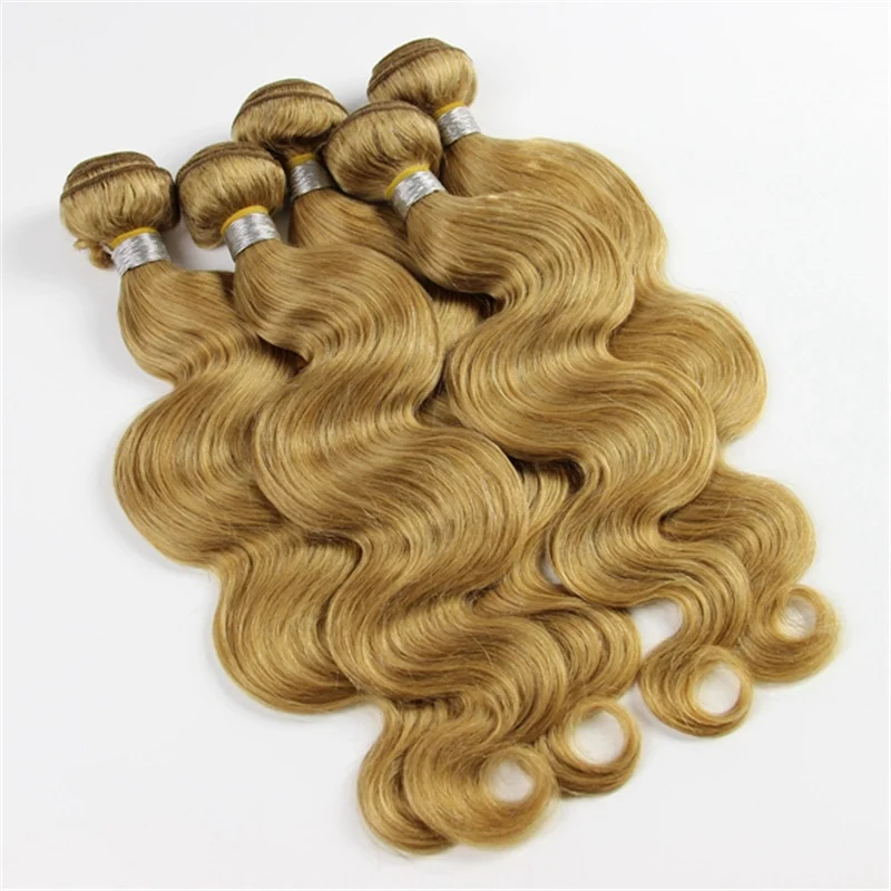 
Grade 10A healthy ends bleached colored human blonde virgin hair color 27 body wave hair weave 