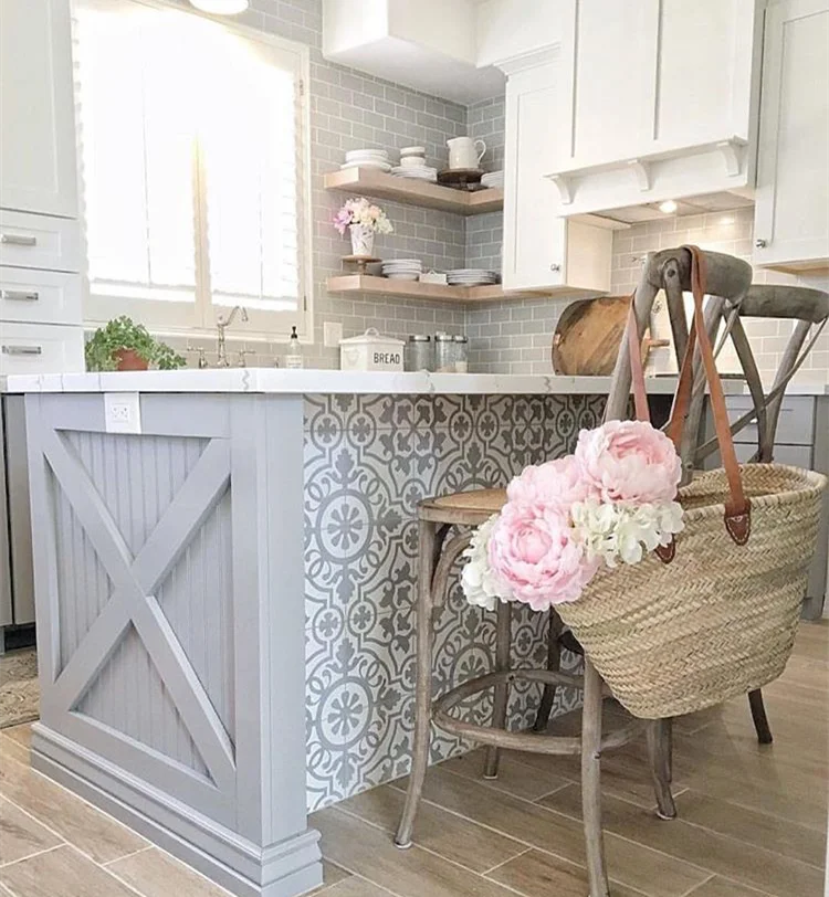 Top 8x8 grey moroccan design encaustic pattern tiles for home decoration