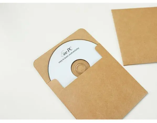 Kraft CD Paper Case Blank Kraft Envelopes Natural Color Plain Kraft Paper Envelope CD/DVD Paper bag