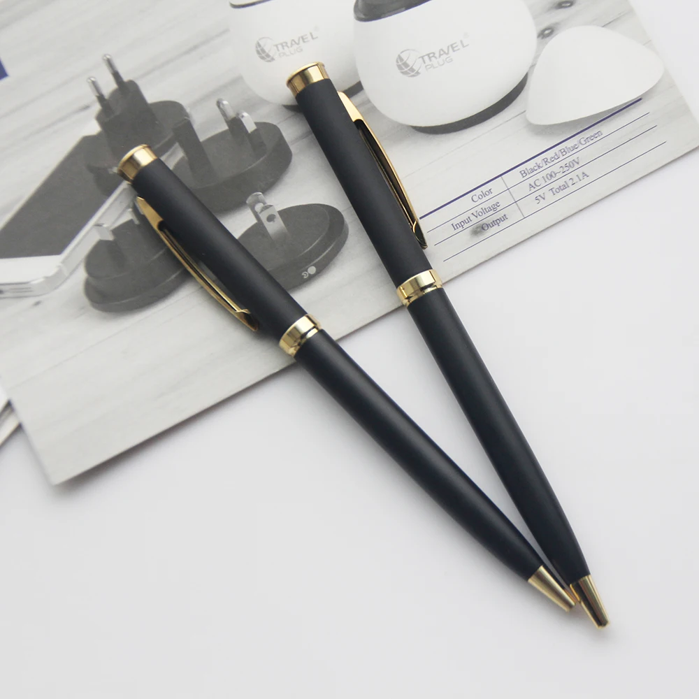 Best purchase gifts slim metal  ball pen for promotion Black matte color cross ballpoint pen
