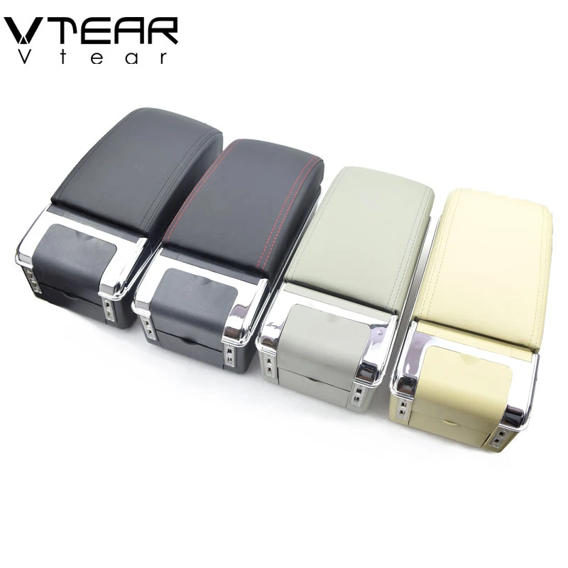 Vtear For Mazda 2/Mazda2/demio armrest USB Charging interface heighten storage box central Store content arm rest accessories