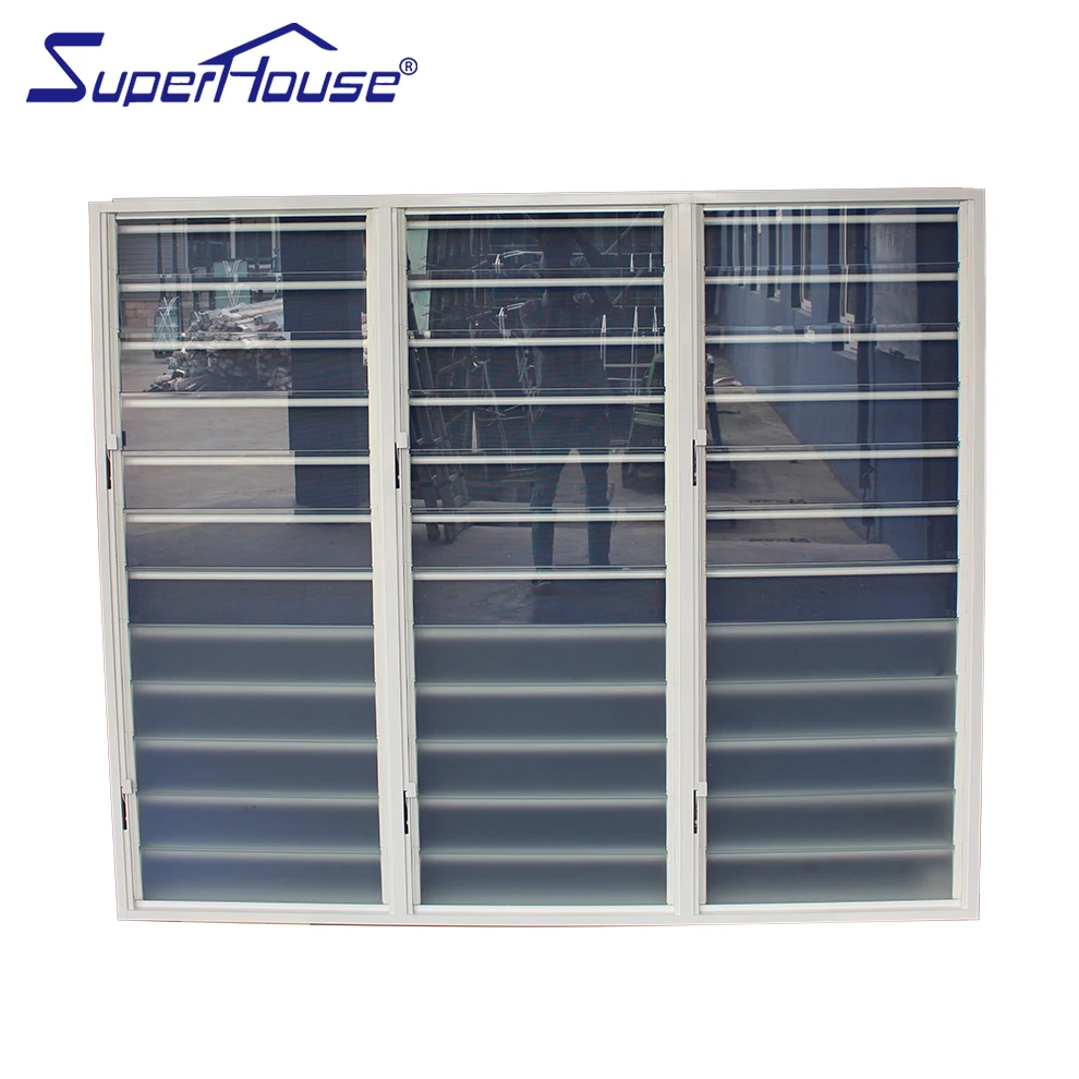 Custom jalousie blinds louvers aluminium aluminum frame glass fixed louver louvre windows for house
