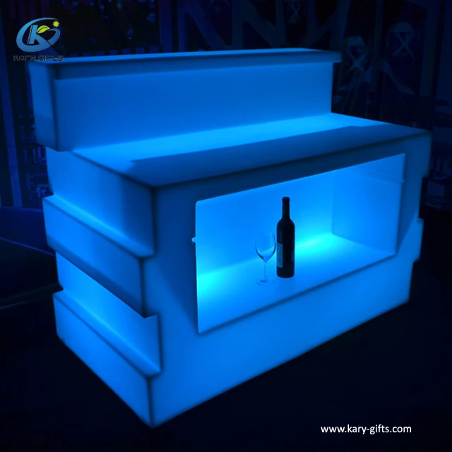 New Style Long Curve led Bar Counter led high bar table