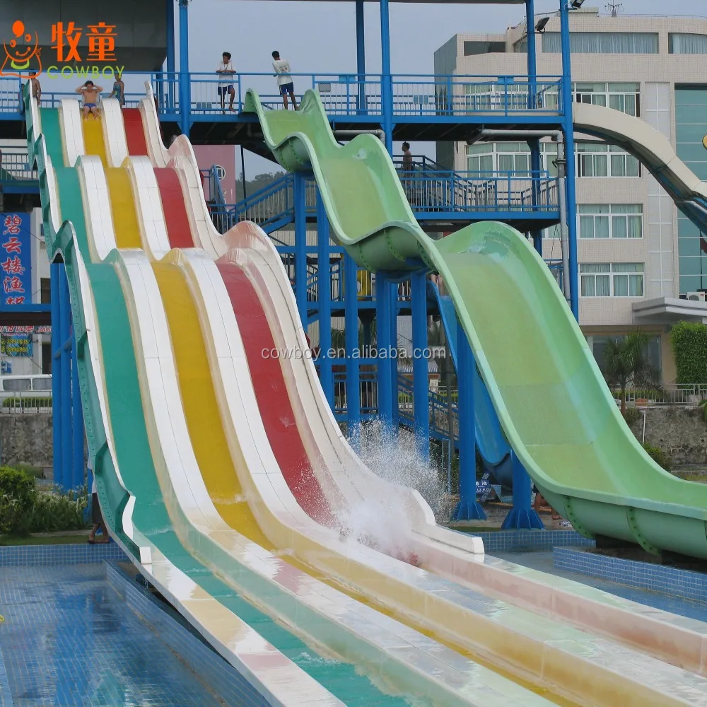 Cowboy extreme water park equipment rainbow water slide for adult