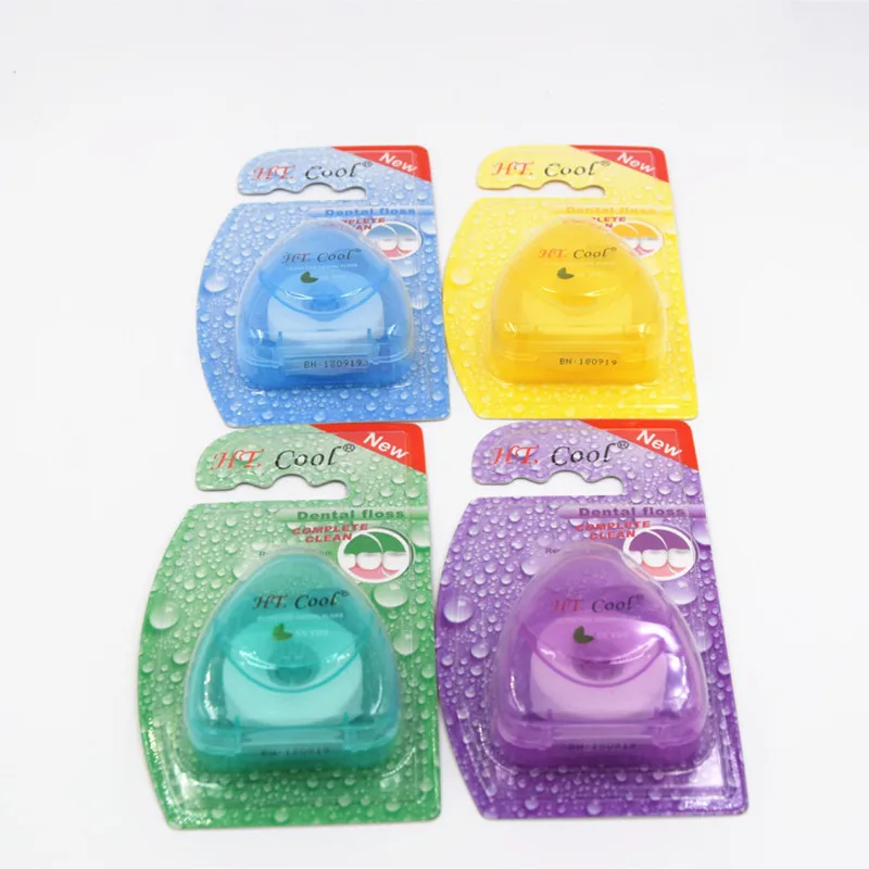 Triangle shape 50 meters dental floss waxed mint flavor