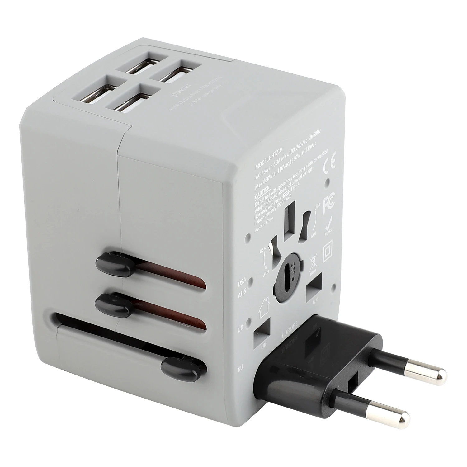 
2019 Newest BS8546 smart world travel adapter australia chinese plug with 4 usb 