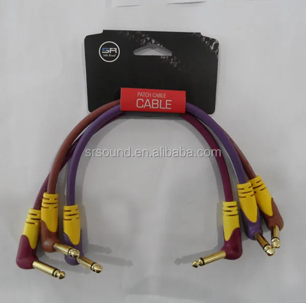 Guitar Instrument Patch Cable Cord with Right Angled Plug